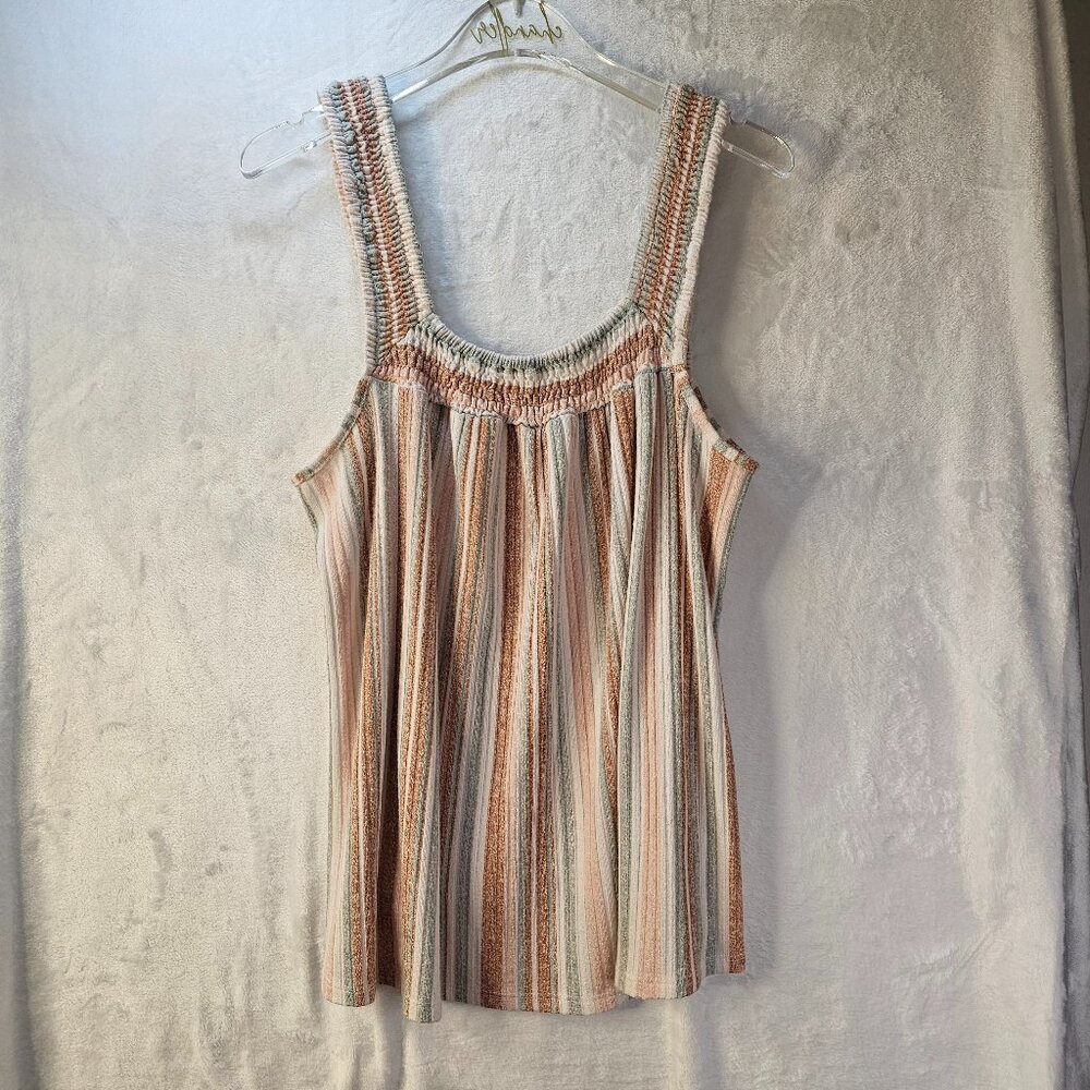 Another Reason Women Tank Top Multicolor Striped Cami Square Neck Size XL
